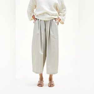 Black Crane Wide Pants - Stone, Size S